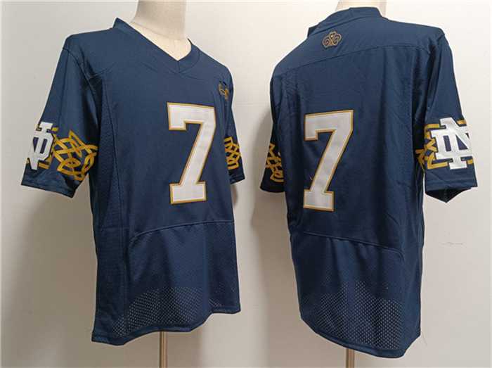 Mens Notre Dame Fighting Irish #7 Audric Estime Navy Limited Stitched Jersey